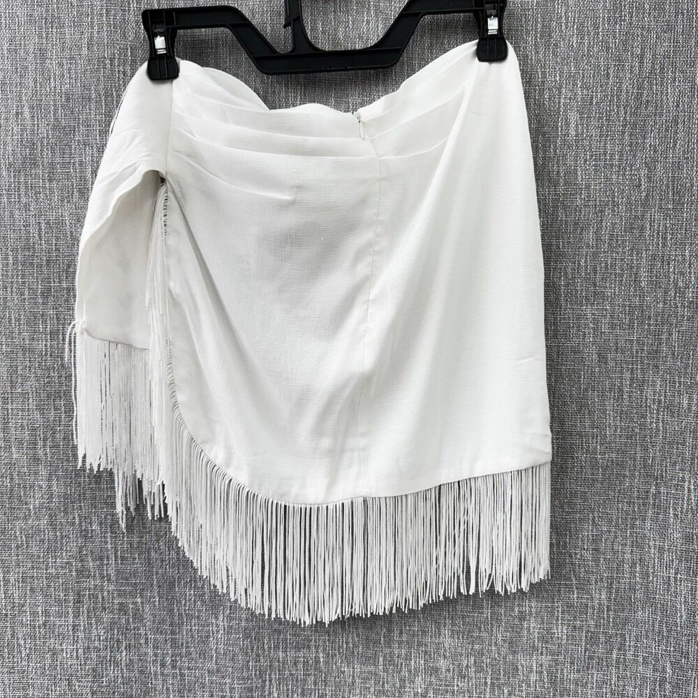 12th Tribe Tamsin White Jacquard Fringe Mini Skirt NWT Small Western Festival - Picture 3 of 12